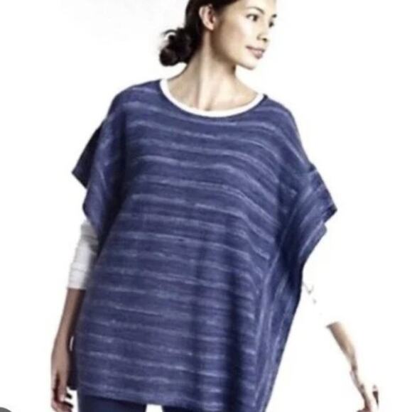 J. Jill Tops - J. Jill Pure Jill | Poncho Style Pullover Cotton Top Blue Oversized Size S/M